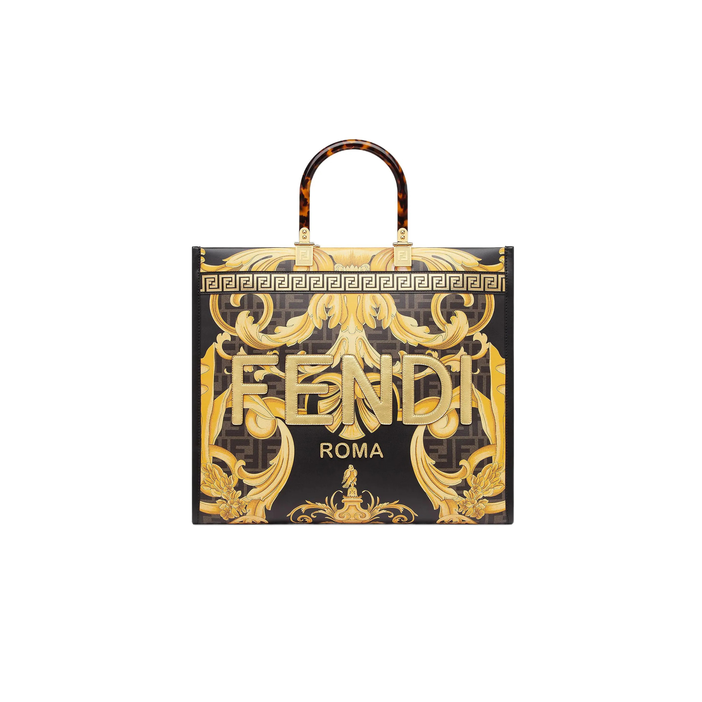 FENDI VERSACE X FENDI FENDACE SUNSHINE SHOPPER TOTE 8BH386AJTYF15HM (35*31*17m)